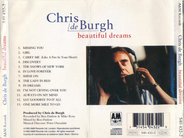 Chris de burgh перевод. Обложка альбома Chris de Burgh beautiful Dreams (1995).