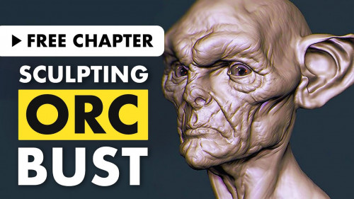 FlippedNormals - Concept Sculpting an Orc Bust