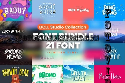 DCLL Studio Collection Font Bundle - 21 Premium Fonts