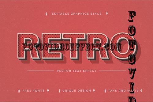 Red Retro - Editable Text Effect - 7157255