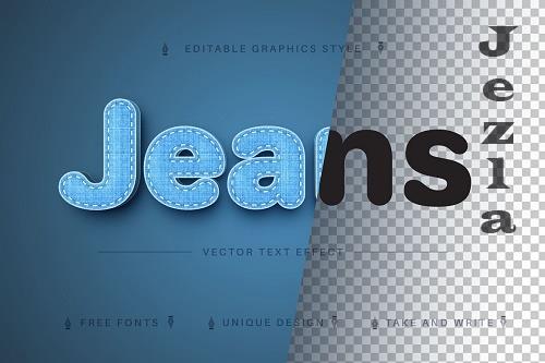3D Jeans Textile - Editable Text - 7178268