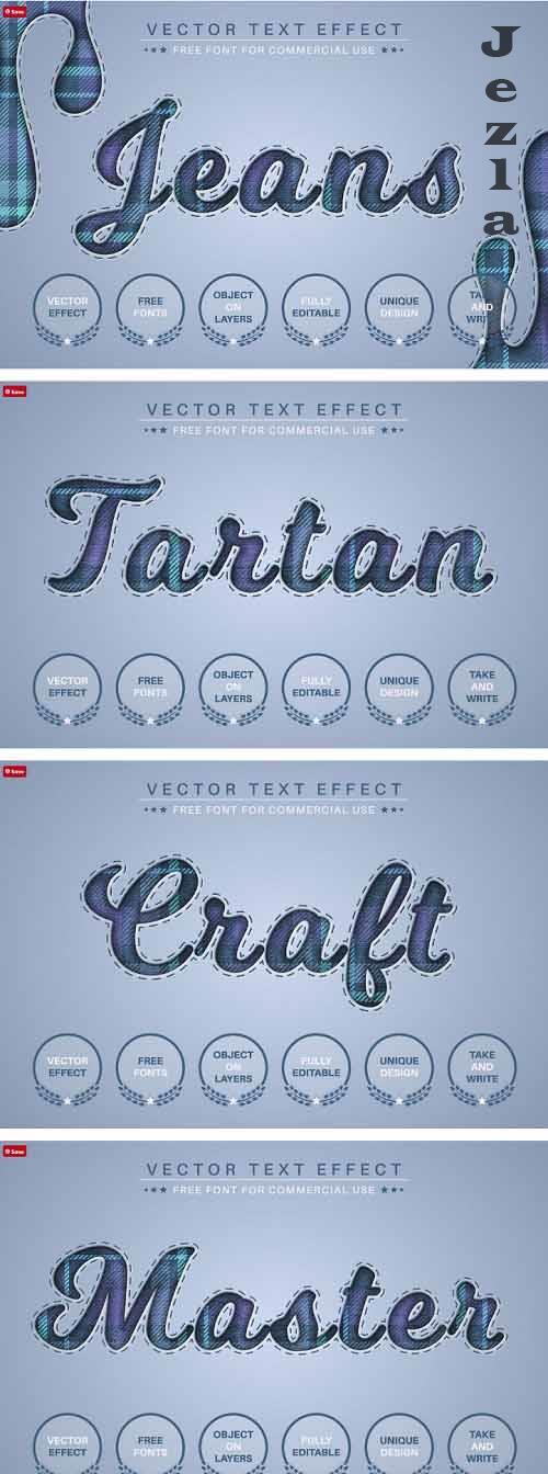Jeans Tartan - Editable Text Effect - 7178427