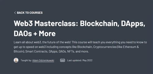 ZerotoMastery - Web3 Masterclass Blockchain, DApps, DAOs + More