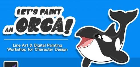 Let’s Paint an ORCA! Line Art & Digital Painting Workshop