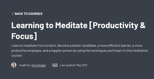 ZerotoMastery - Learning to Meditate [Productivity & Focus]