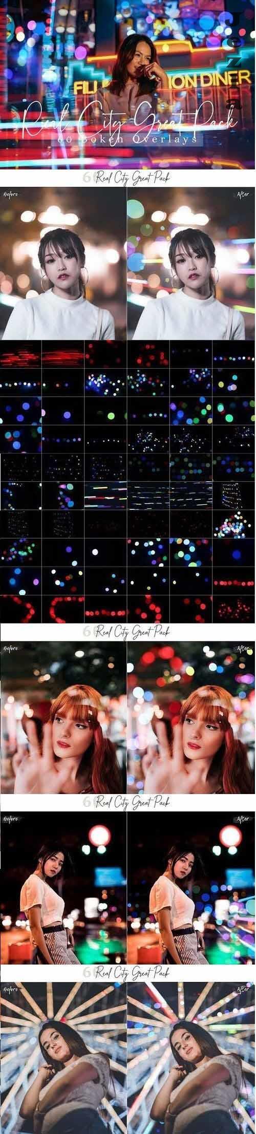 60 Real City Great Pack lights Effect Photo Overlays - 414715