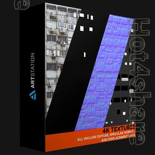 3D Textures ArtStation - Apartment Buildings PBR Materials (4K) by Boko Bozhanov
