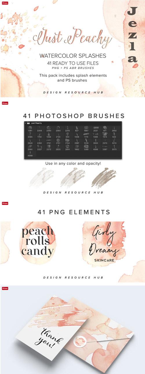 Just Peachy Watercolor Splash Pack - 7187338