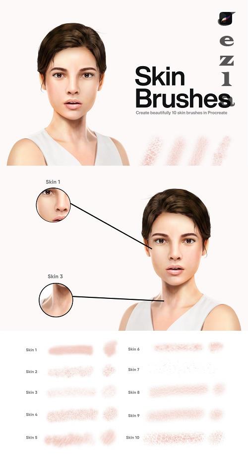 10 Skin Brushes Procreate