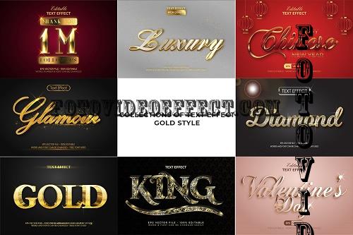 Gold Text Effect Style Collection - 6817446