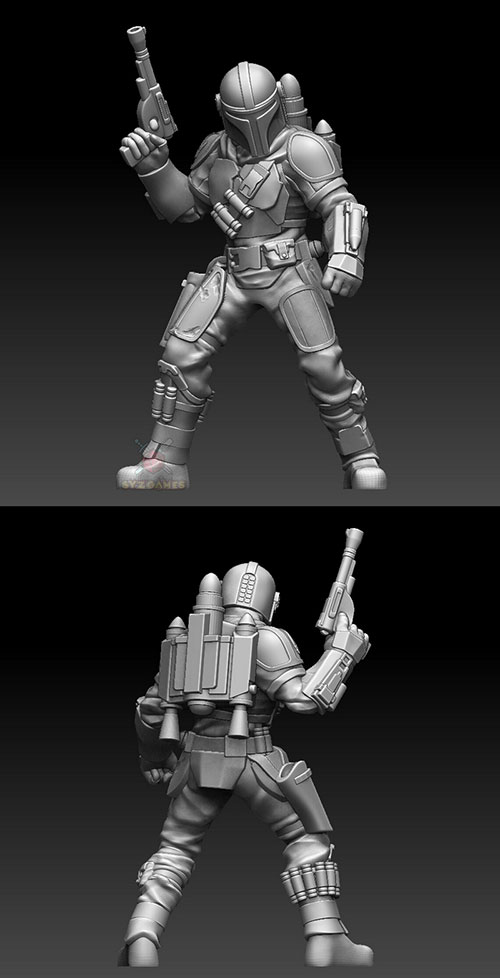 3D Print Models The Mandalorian (with upgraded Beskar armor)+Miniature