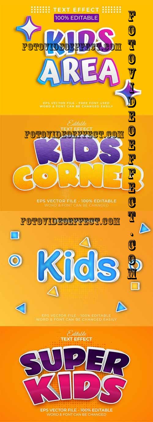 Text Effect Kids Style Theme for Illustrator - 35374783