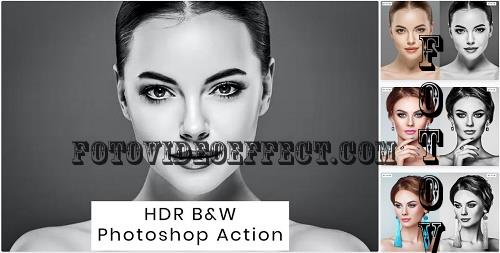 HDR B&W Photoshop Action - KEUXWXK