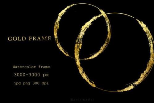 Gold Geometric Frame Gold Sublimation