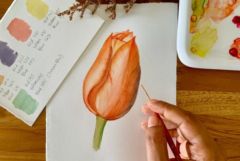 Watercolor Florals for Beginners Exploring Depth, Color, and Details