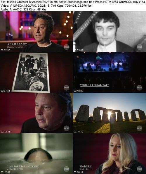 Musics Greatest Mysteries S02E06 5th Beatle Stonehenge and Bad Press HDTV x264-CRiMSON