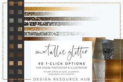 CreativeMarket   Metallic Glitter PS Layer Styles 6966085