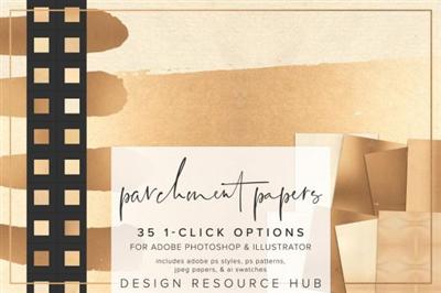 CreativeMarket   Parchment Papers Photoshop Styles 6966091