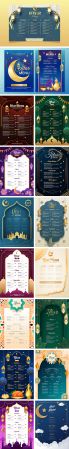 Ramadan Kareem   Realistic Iftar Menu Vector Templates Collection