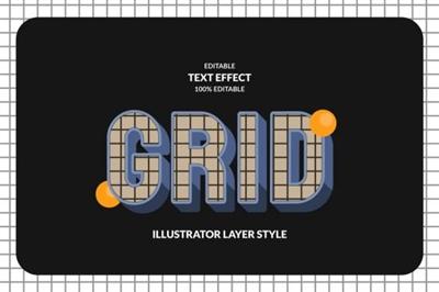 GRID Illustrator Text Effect