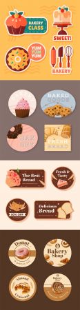 30+ Minimal Bakery Labels Vector Templates