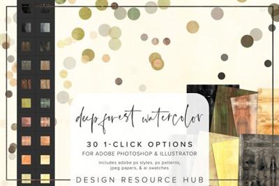 CreativeMarket   Deep Forest Watercolor PS Styles 6966025