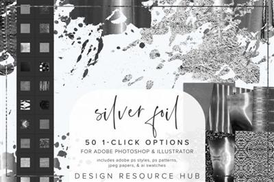 CreativeMarket   Silver Foil PS Styles Pack 6966099