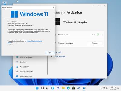 Windows 11 Enterprise 21H2 Build 22000.675 (No TPM Required) Multilingual Preactivated (x64)
