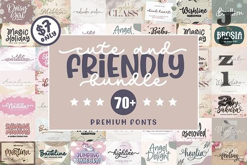 Cute and Friendly - Best seller Font Bundles - 1460789 - 78 Premium Fonts Cute and Friendly - Best seller Font Bundles - 1460789 - 78 Premium Fonts