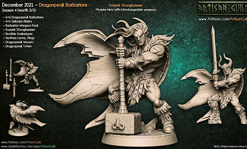 3D Print Models Dragonpeak Barbarians - Krommir Stronghammer