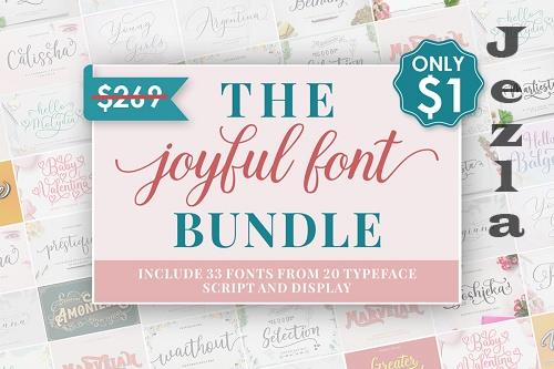 The Joyful Font Bundle - 20 Premium Fonts