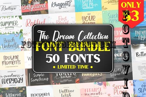 The Dream Collection Font Bundle - 50 Premium Fonts
