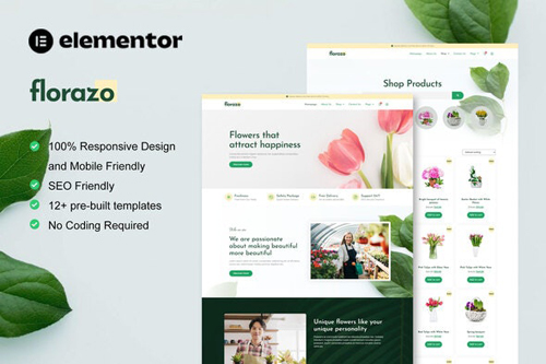 Florazo - WooCommerce Florist & Flower Shop Elementor Template Kit 37363225