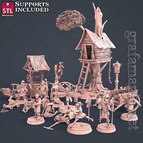 3D Print Models Towns folks vol 1