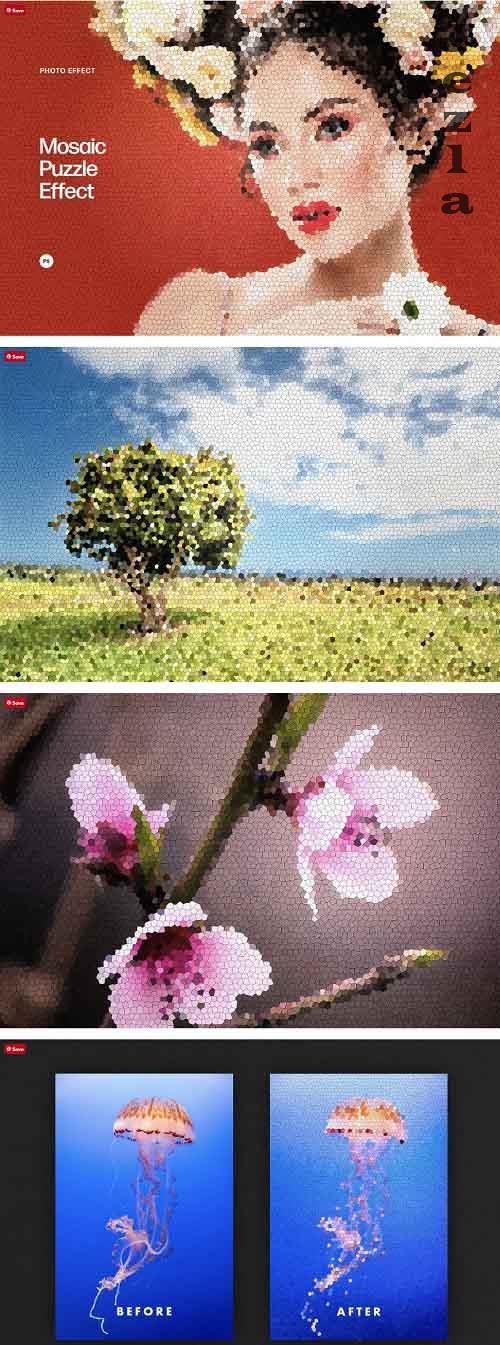 Mosaic Puzzle Photo Effect - 7205220