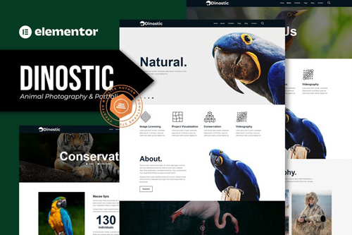 Dinostic - Animal Photography & Portfolio Elementor Template Kit 37245076