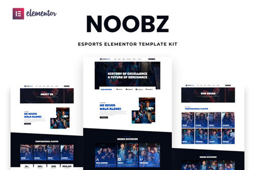 Noobz - E-sports Elementor Template Kit 37195604