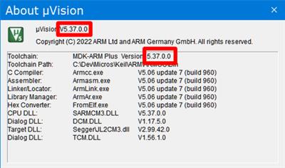 Keil MDK-ARM 5.37 with DFP Build 20221505