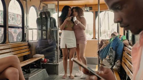 [RKPrime.com / RealityKings.com] Kira Perez, Ameena Greene - The Fucking Public Bus Threesome (17.05.2022) [Threesome, All Sex]