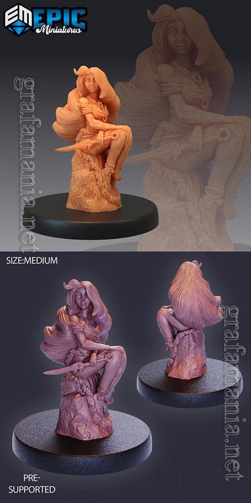 3D Print Model Wildling Princess Sitting