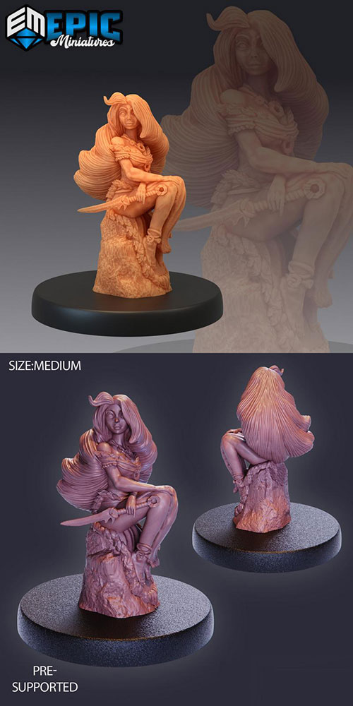 3D Print Model Wildling Princess Sitting