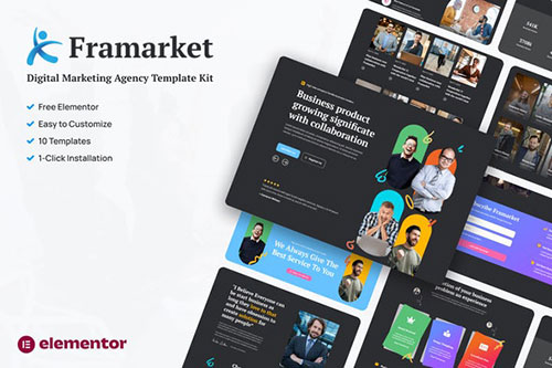 Themeforest Framarket - Digital Marketing Elementor Template Kit 37796678