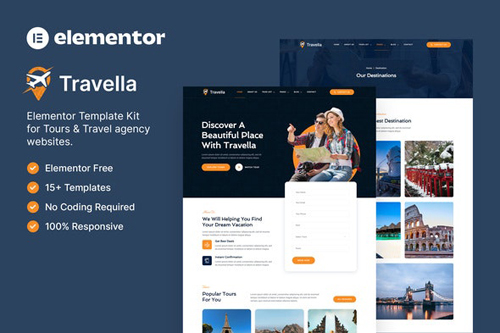 TForest Travella - Tours & Travel Agency Elementor Template Kit 37116471