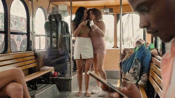 Kira Perez, Ameena Greene - The Fucking Public Bus Threesome  Watch XXX Online HD