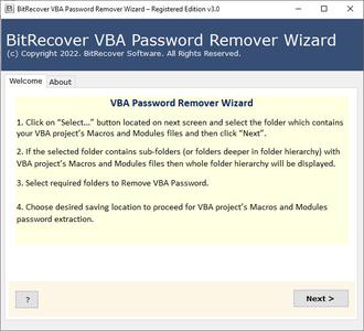 BitRecover VBA Password Remover Wizard 3.0