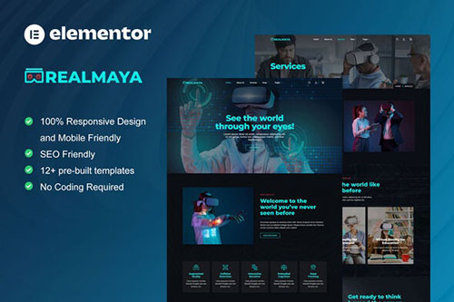 Themeforest RealMaya - Virtual Reality Services & Shop Elementor Template Kit 37848071