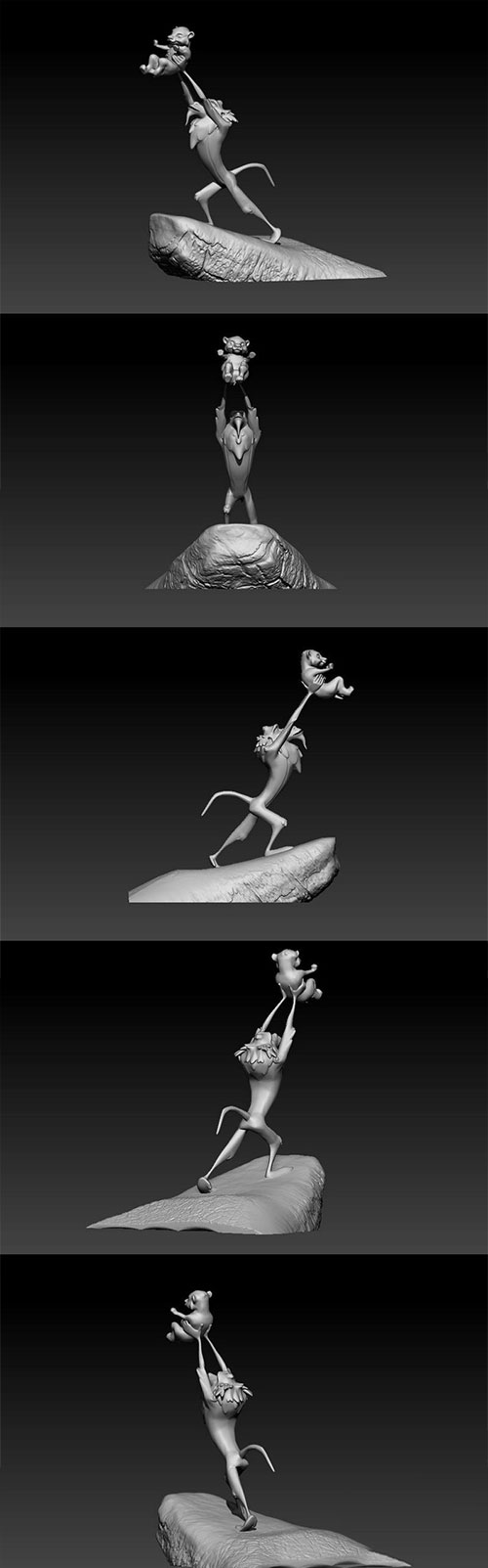 3D Print Model Rafiki and Simba