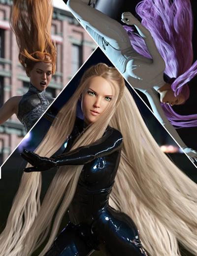 TURBULENT TAIL HAIR FOR GENESIS 3 AND 8 FEMALE(S)