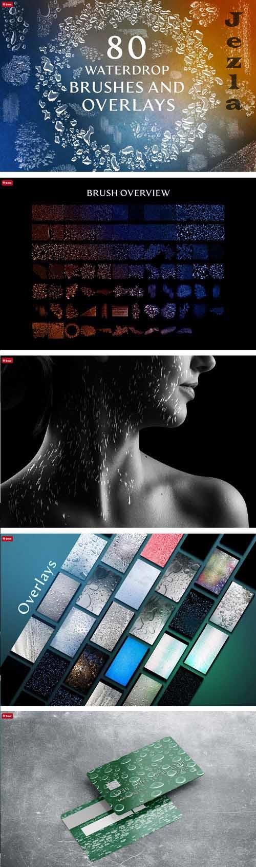80 Water Drop Brushes & Overlays - 6134517