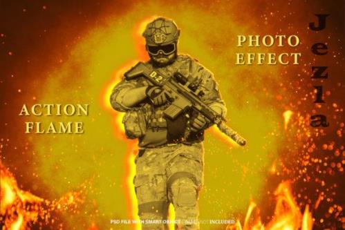 Action Flame Photo Effect Psd